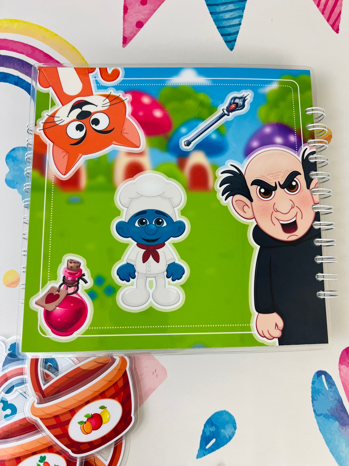 Märchenschlümpfe – Interaktives Buch mit Klett-Stickern