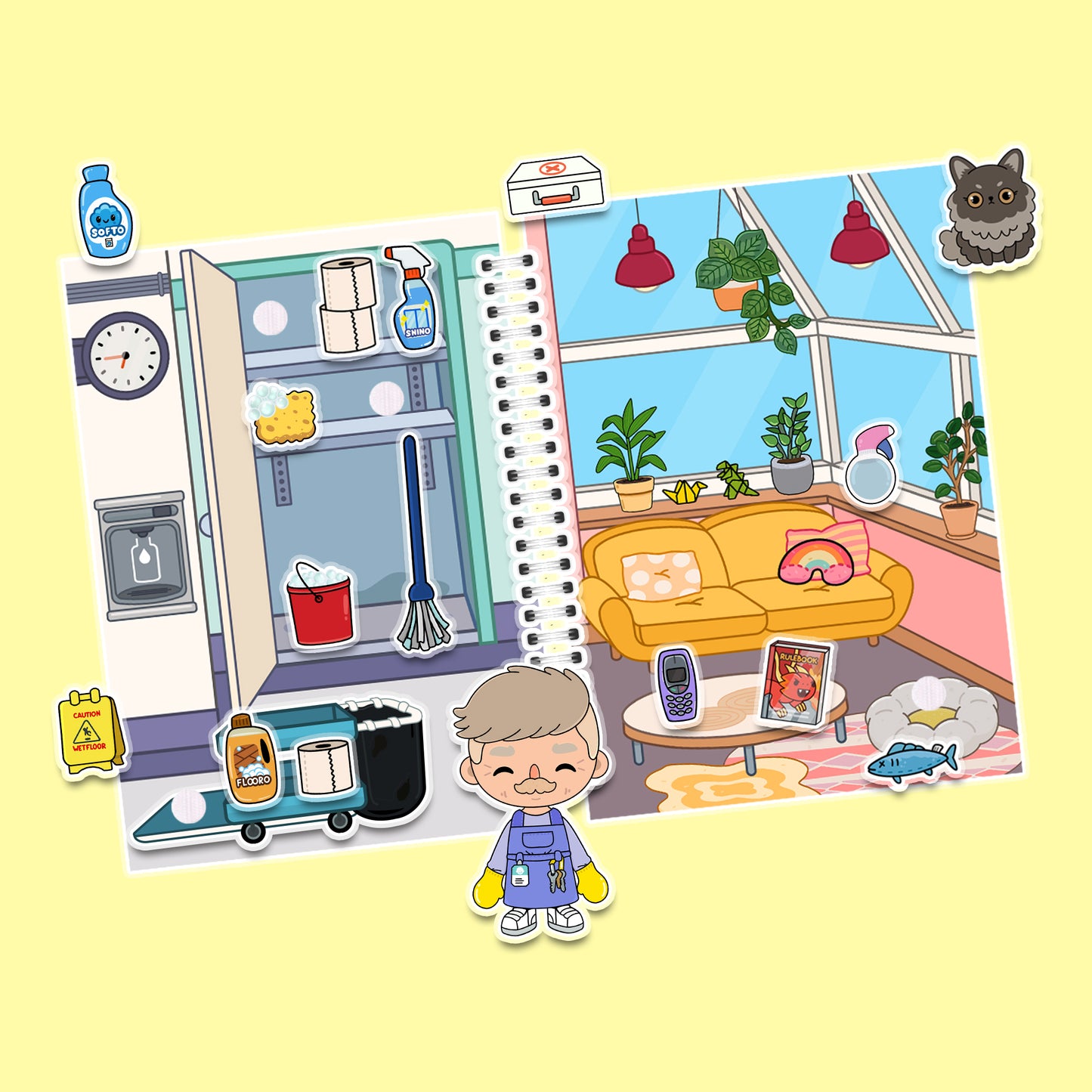 High School – Mini-Buch mit Klett-Stickern