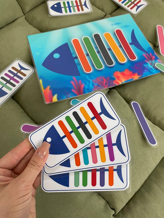 Lernspiel „Fisch Mix“ – Farben erkennen & nach Vorlage setzen
