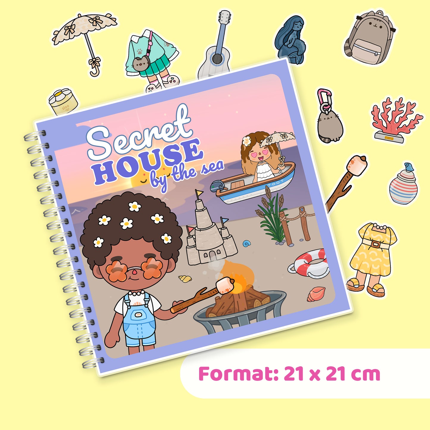 Secret House by the Sea – Kreativ-Buch mit Klett-Stickern