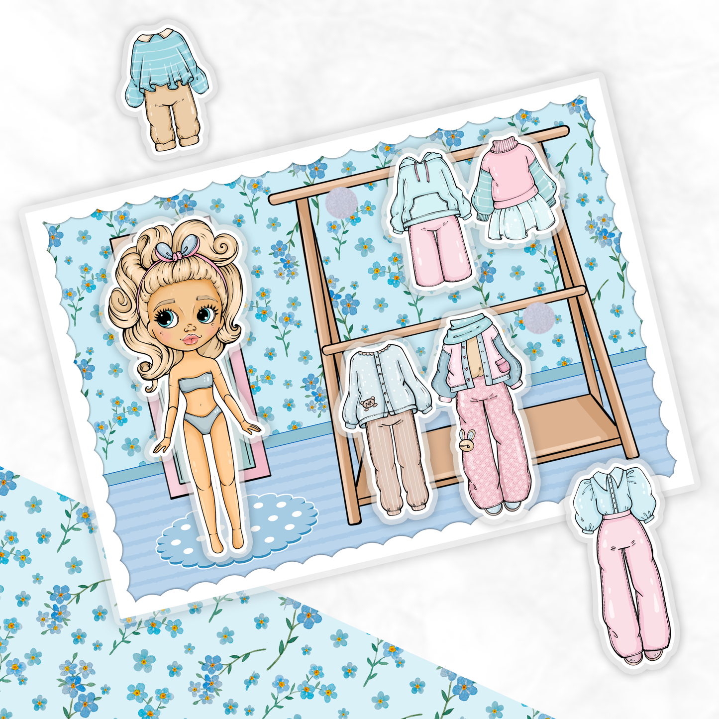 Anziehen und Spielen, Meine süßen Puppen - Kreativ-Buch mit Klett-Stickern