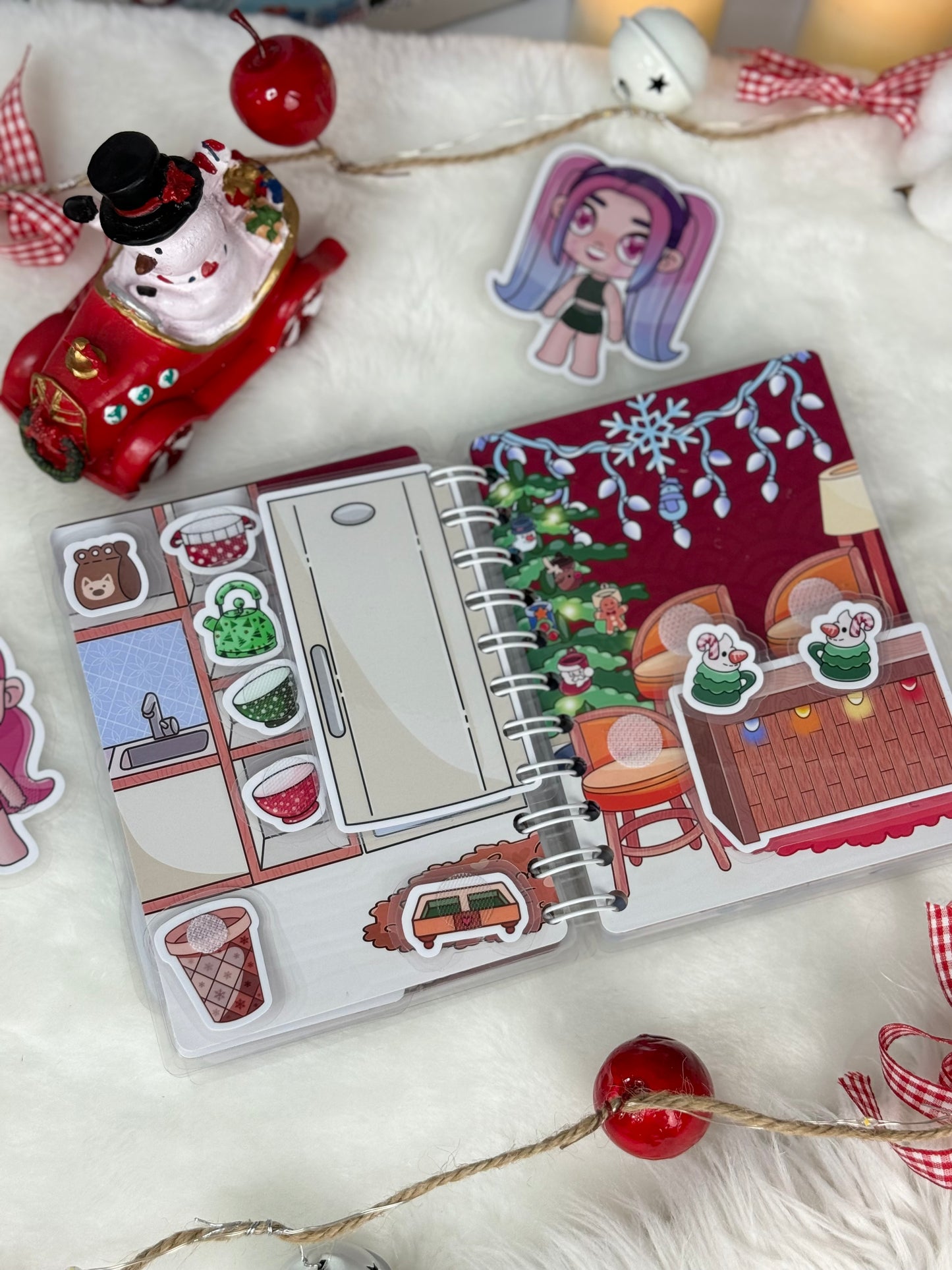 Weihnachtszauber - Mini-Buch mit Klett-Stickern