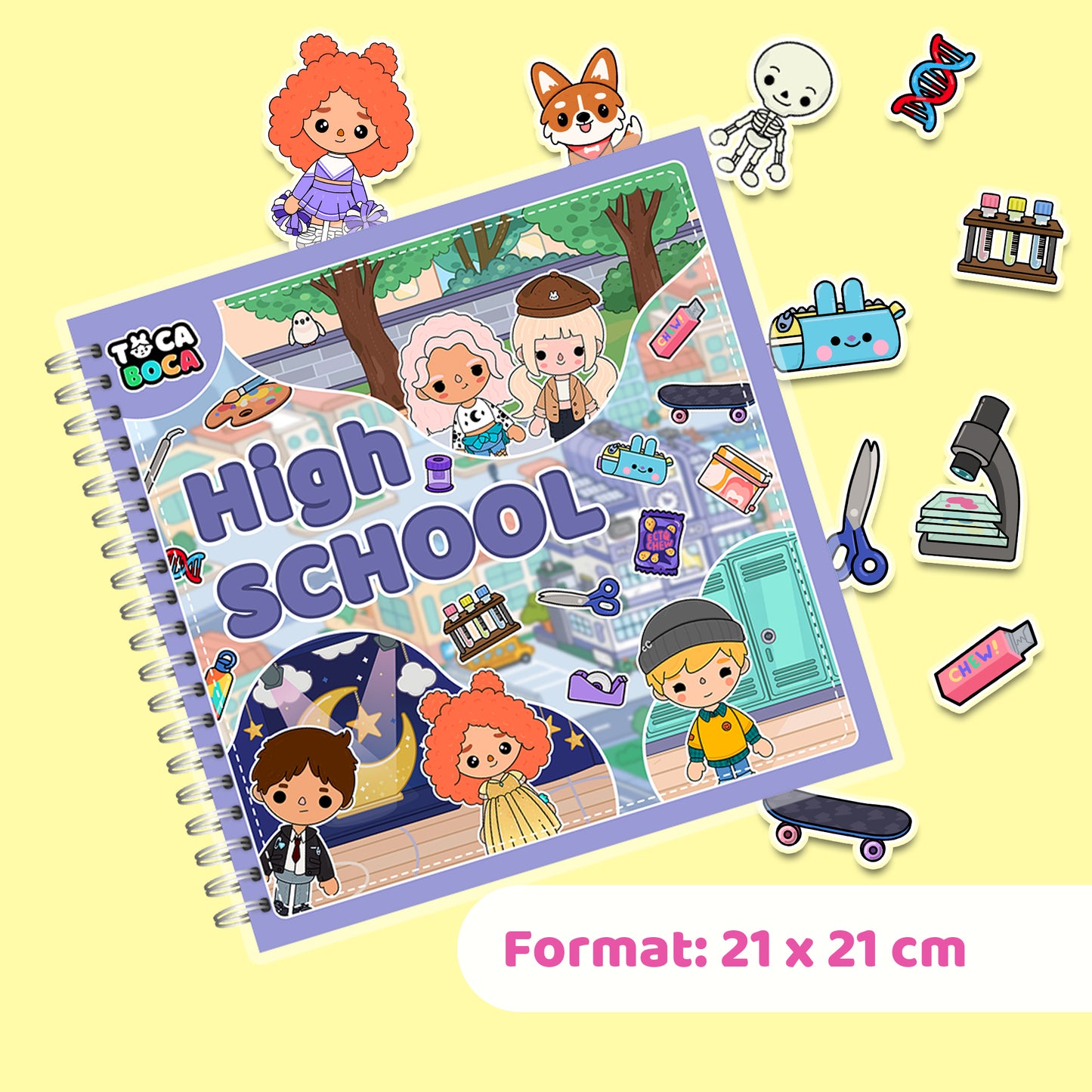 High School – Kreativ-Buch mit Klett-Stickern