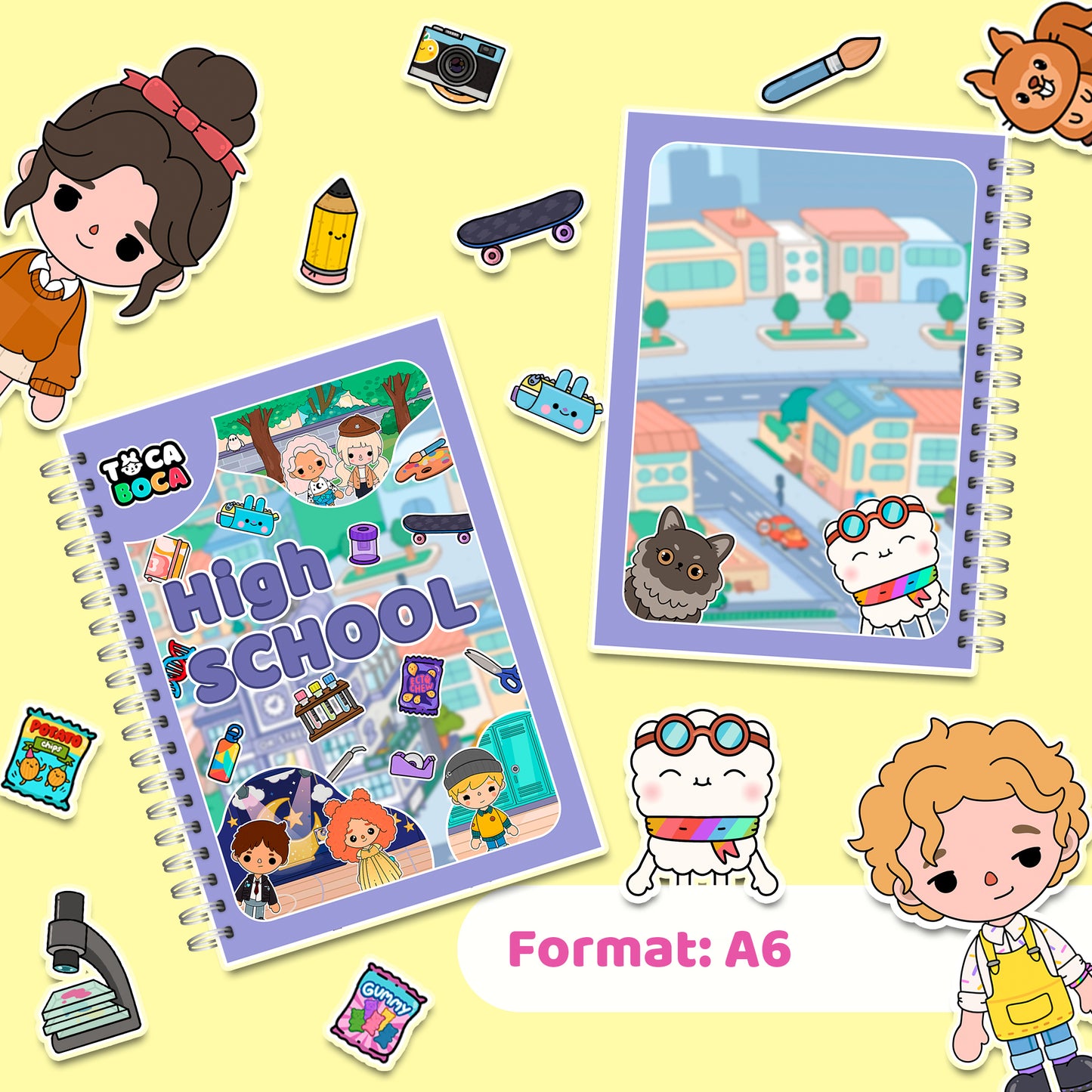 High School – Mini-Buch mit Klett-Stickern