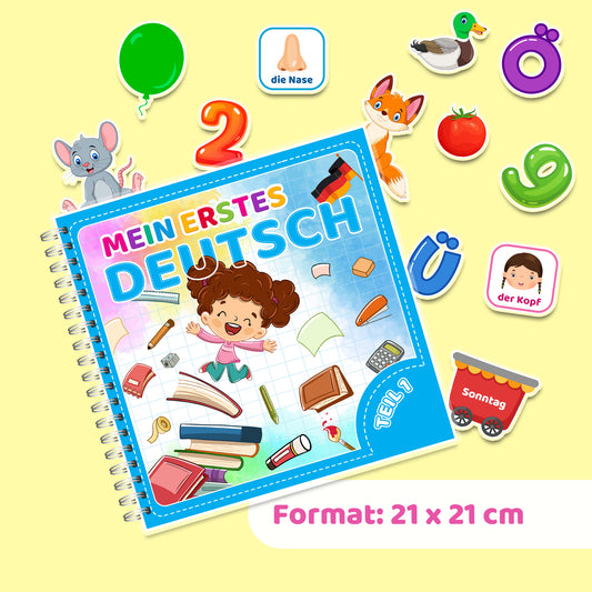 Mein erstes Deutsch (Teil 1) - Interaktives Buch mit Klett-Stickern
