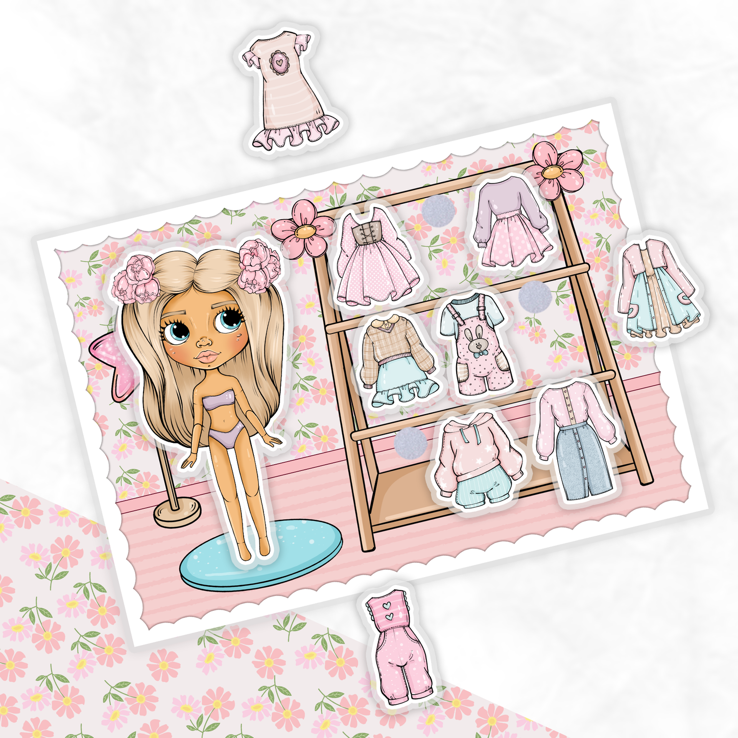 Anziehen und Spielen, Meine süßen Puppen - Kreativ-Buch mit Klett-Stickern