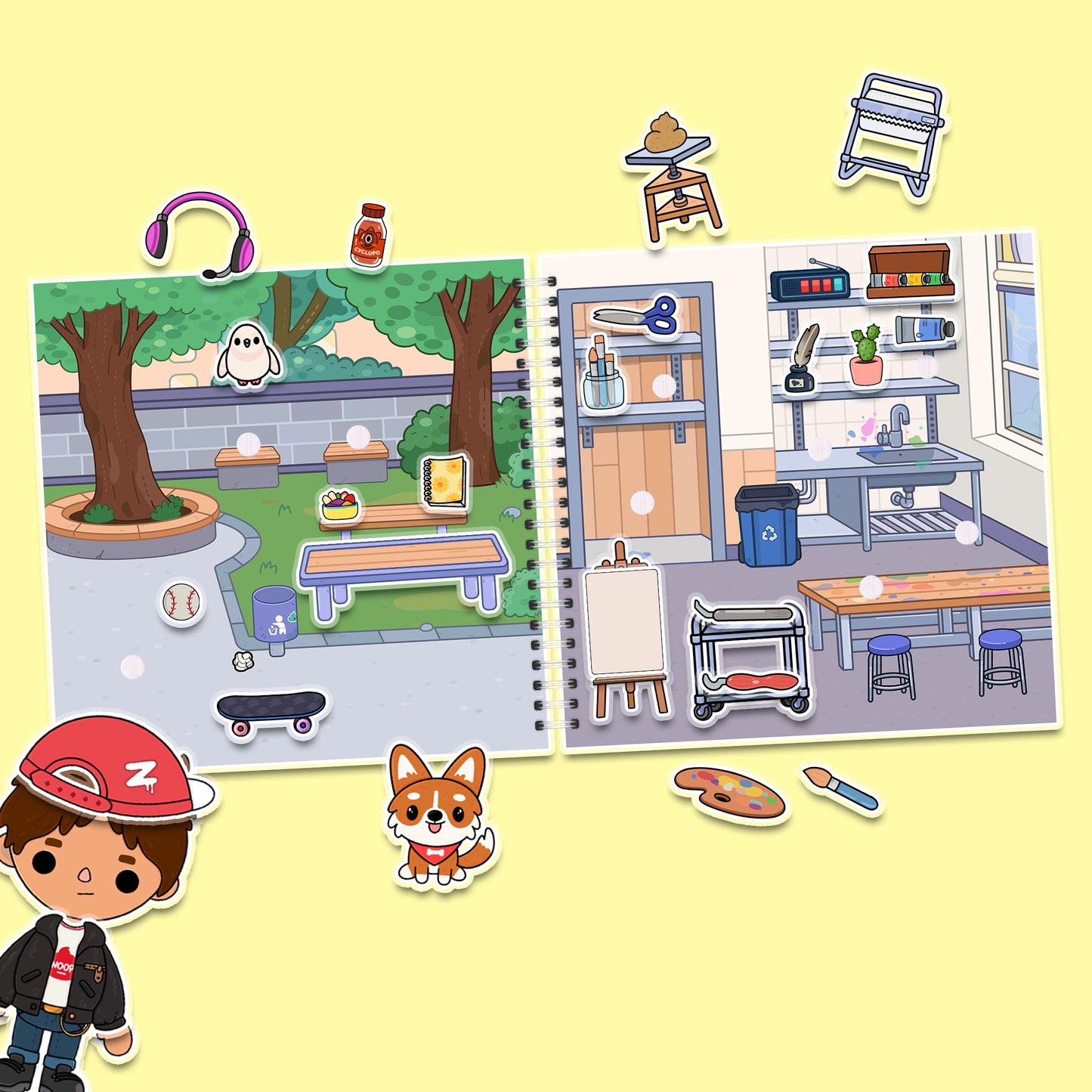 High School – Kreativ-Buch mit Klett-Stickern