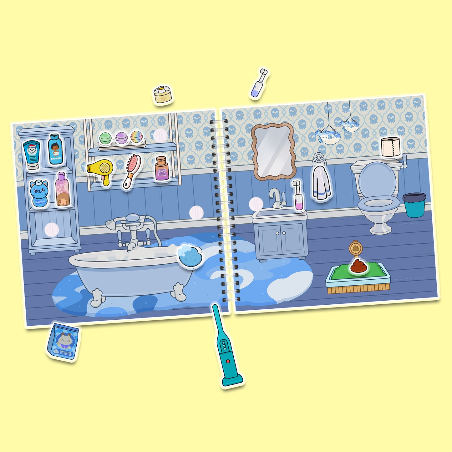 Secret House by the Sea – Kreativ-Buch mit Klett-Stickern