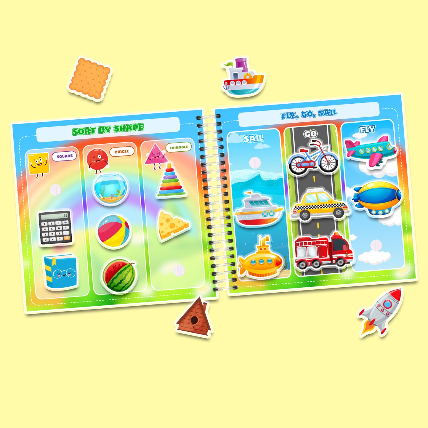 Interesting Things for Kids - Interaktives Buch mit Klett-Stickern