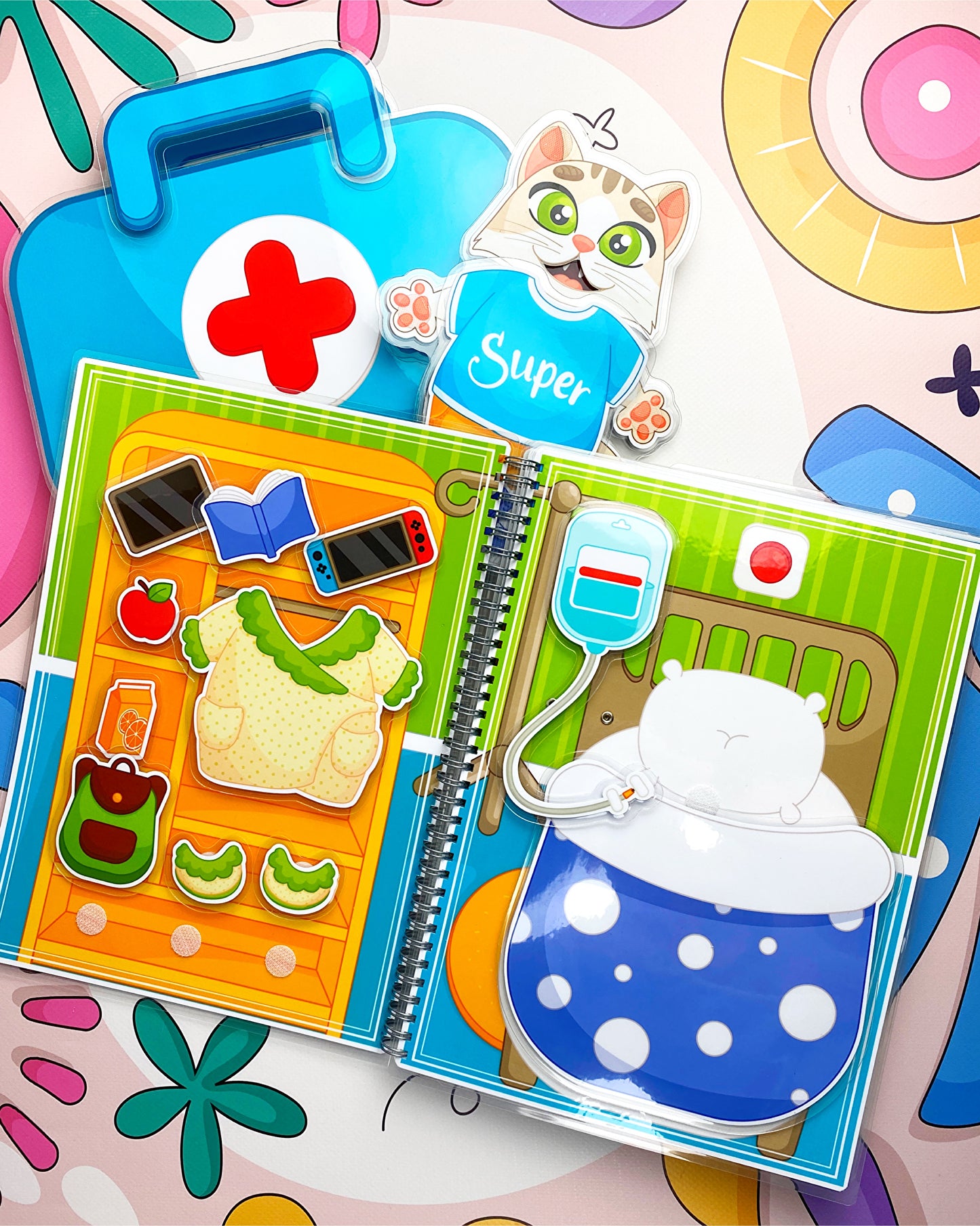 Krankenhaus - Kreativ-Buch mit Klett-Stickern