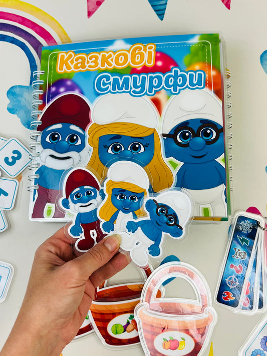 Märchenschlümpfe – Interaktives Buch mit Klett-Stickern