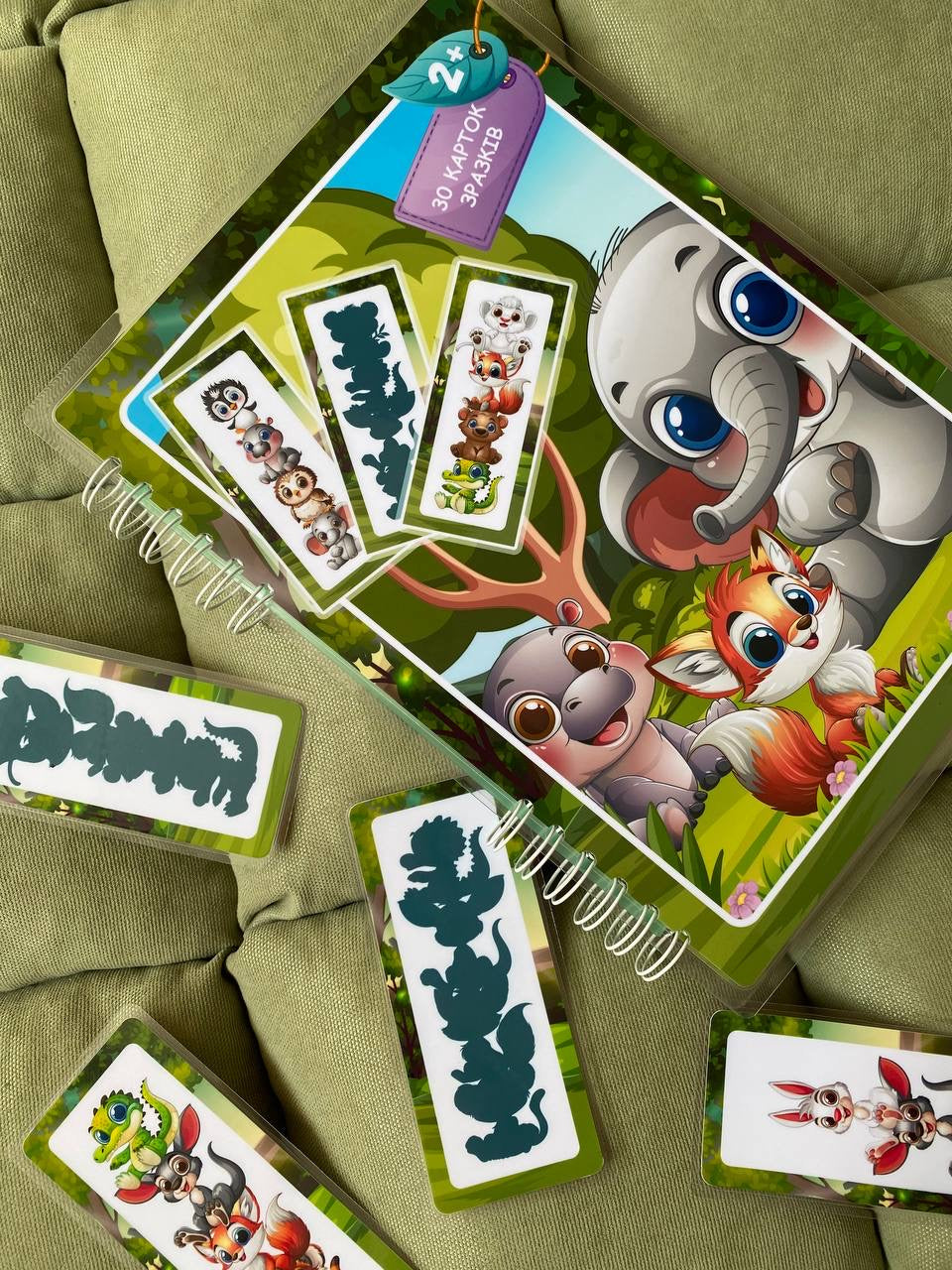 Tier-Turm Stapelspiel – Interaktives Buch mit Klett-Elementen