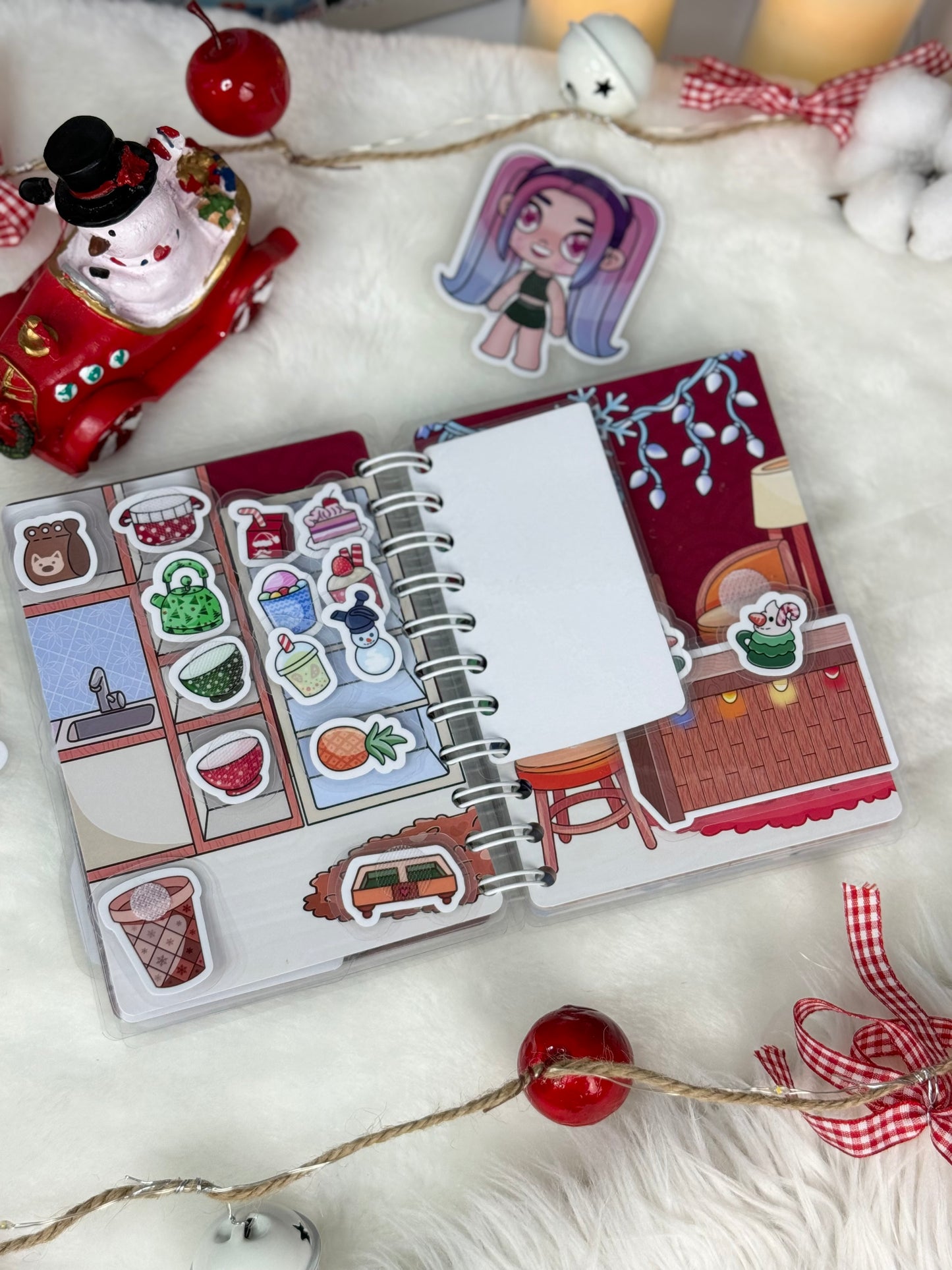 Weihnachtszauber - Mini-Buch mit Klett-Stickern