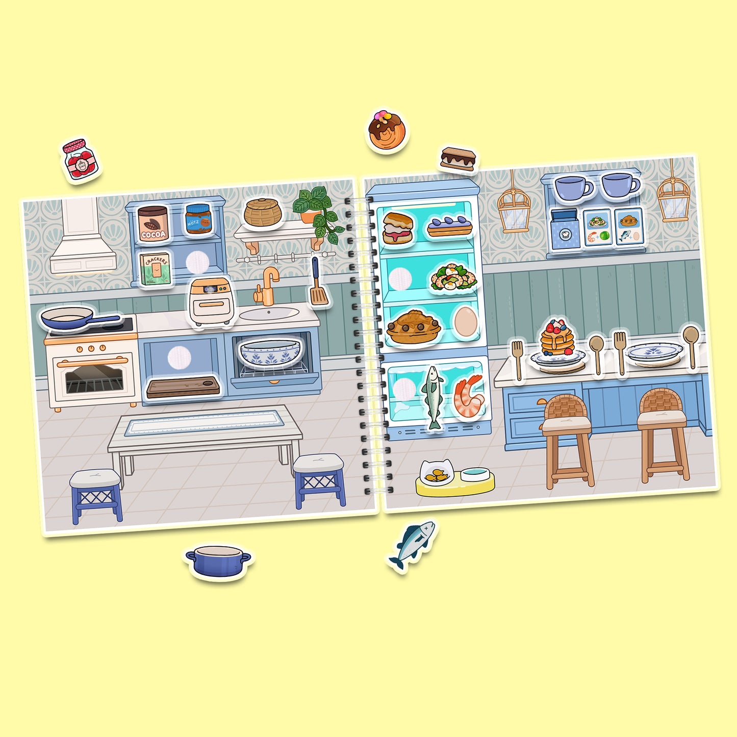 Secret House by the Sea – Kreativ-Buch mit Klett-Stickern