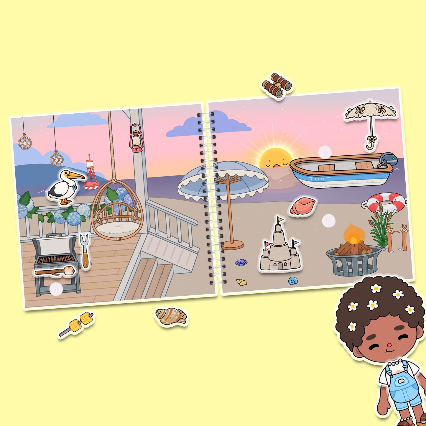 Secret House by the Sea – Kreativ-Buch mit Klett-Stickern