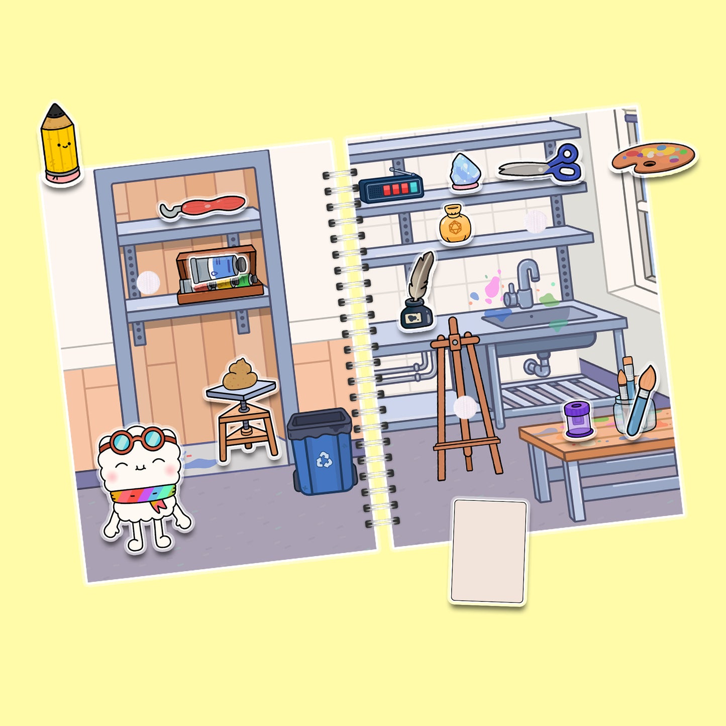 High School – Mini-Buch mit Klett-Stickern