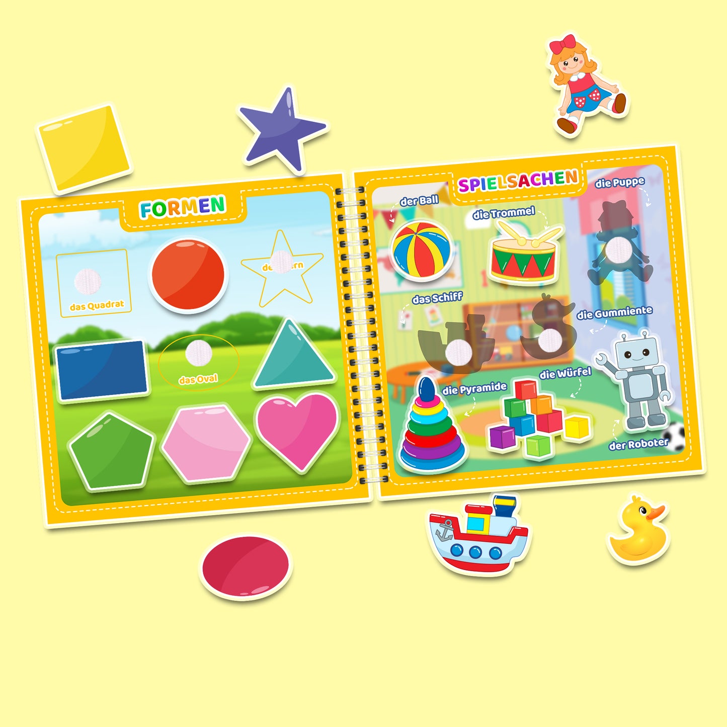 Mein erstes Deutsch (Teil 2) - Interaktives Buch mit Klett-Stickern