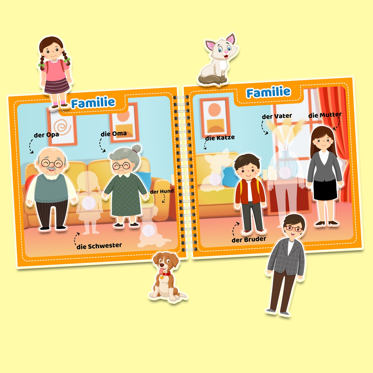 Mein erstes Deutsch (Teil 1) - Interaktives Buch mit Klett-Stickern