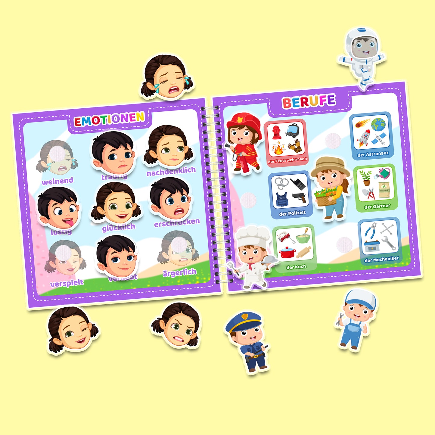 Mein erstes Deutsch (Teil 2) - Interaktives Buch mit Klett-Stickern