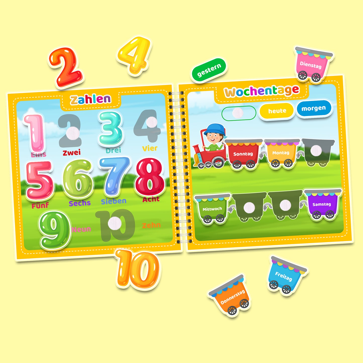 Mein erstes Deutsch (Teil 1) - Interaktives Buch mit Klett-Stickern