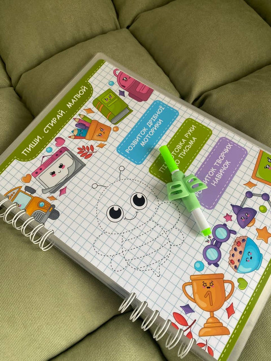 Schreib & Wisch Lernheft – Wiederverwendbares Übungsbuch für Kinder