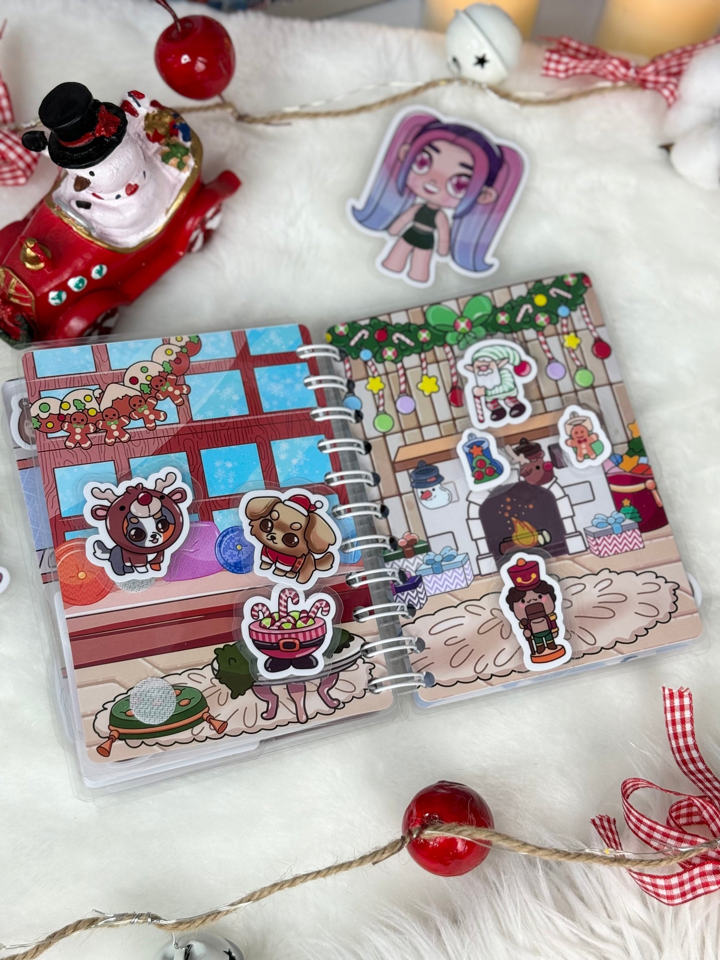 Weihnachtszauber - Mini-Buch mit Klett-Stickern