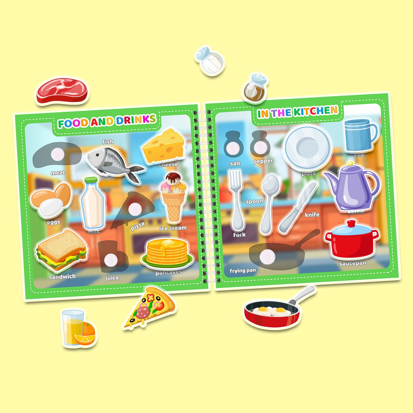 My First English (Part 2) – Interaktives Buch mit Klett-Stickern