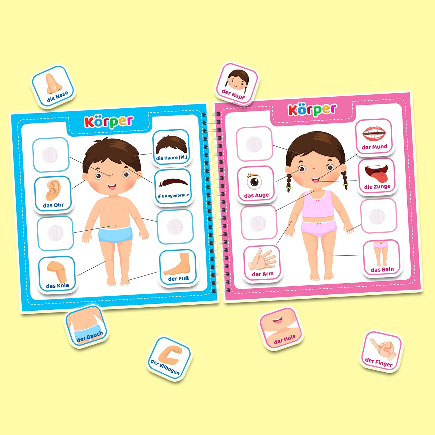 Mein erstes Deutsch (Teil 1) - Interaktives Buch mit Klett-Stickern