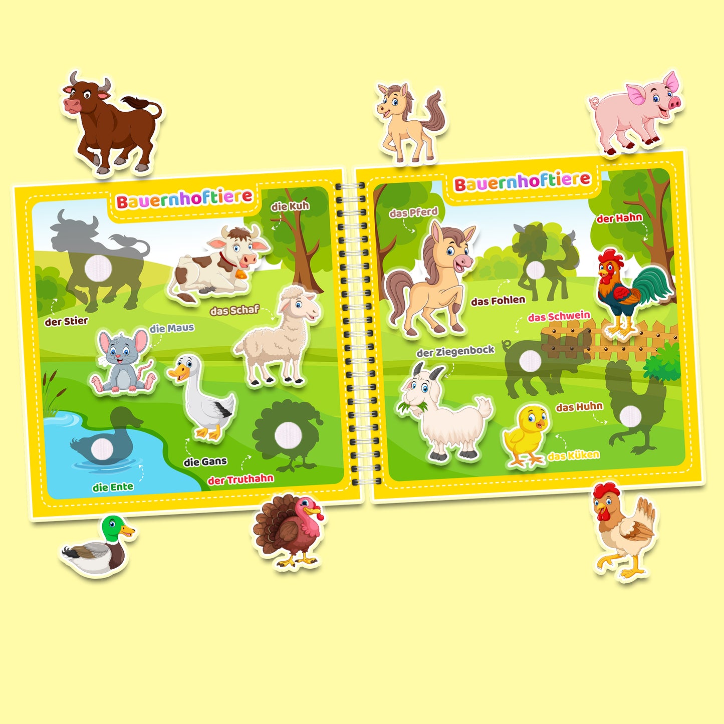 Mein erstes Deutsch (Teil 1) - Interaktives Buch mit Klett-Stickern