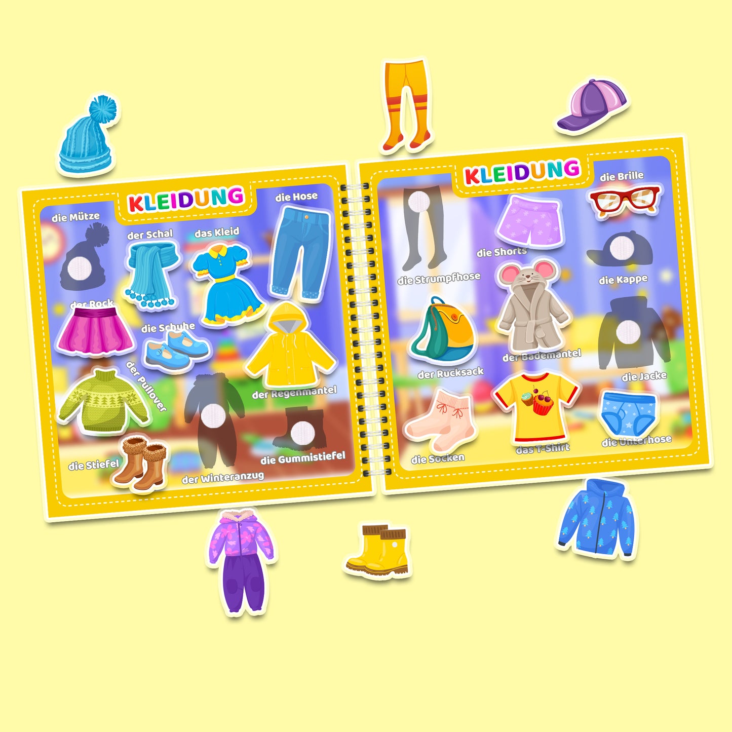 Mein erstes Deutsch (Teil 2) - Interaktives Buch mit Klett-Stickern