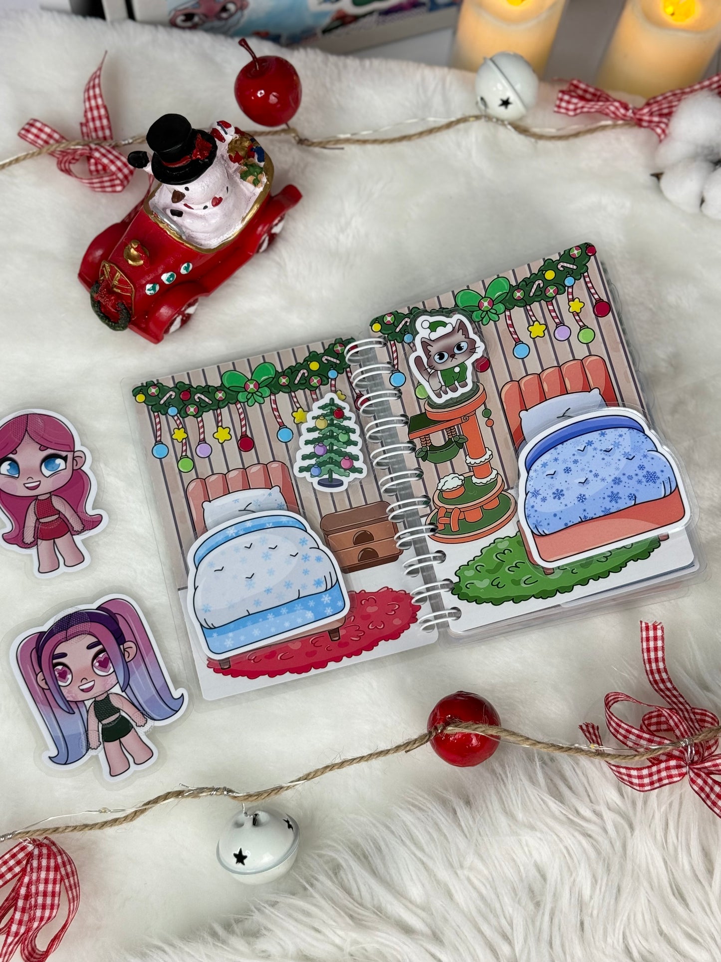 Weihnachtszauber - Mini-Buch mit Klett-Stickern