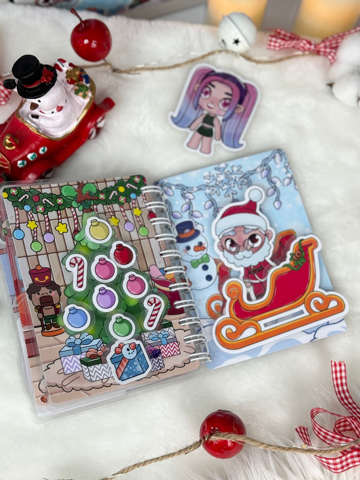 Weihnachtszauber - Mini-Buch mit Klett-Stickern