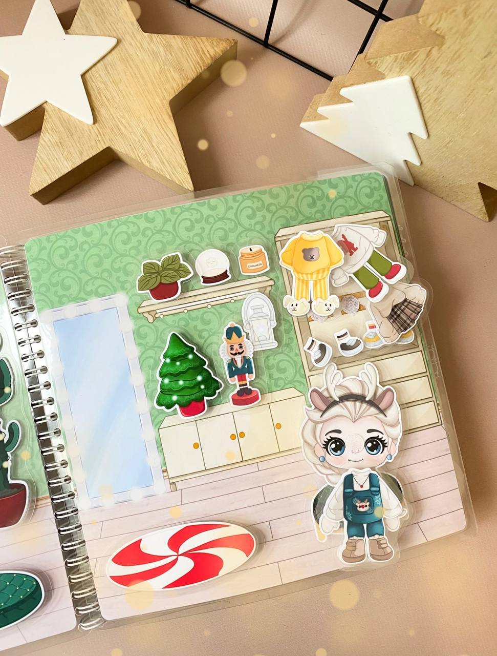 Merry Christmas – Kreativ-Buch mit Klett-Stickern