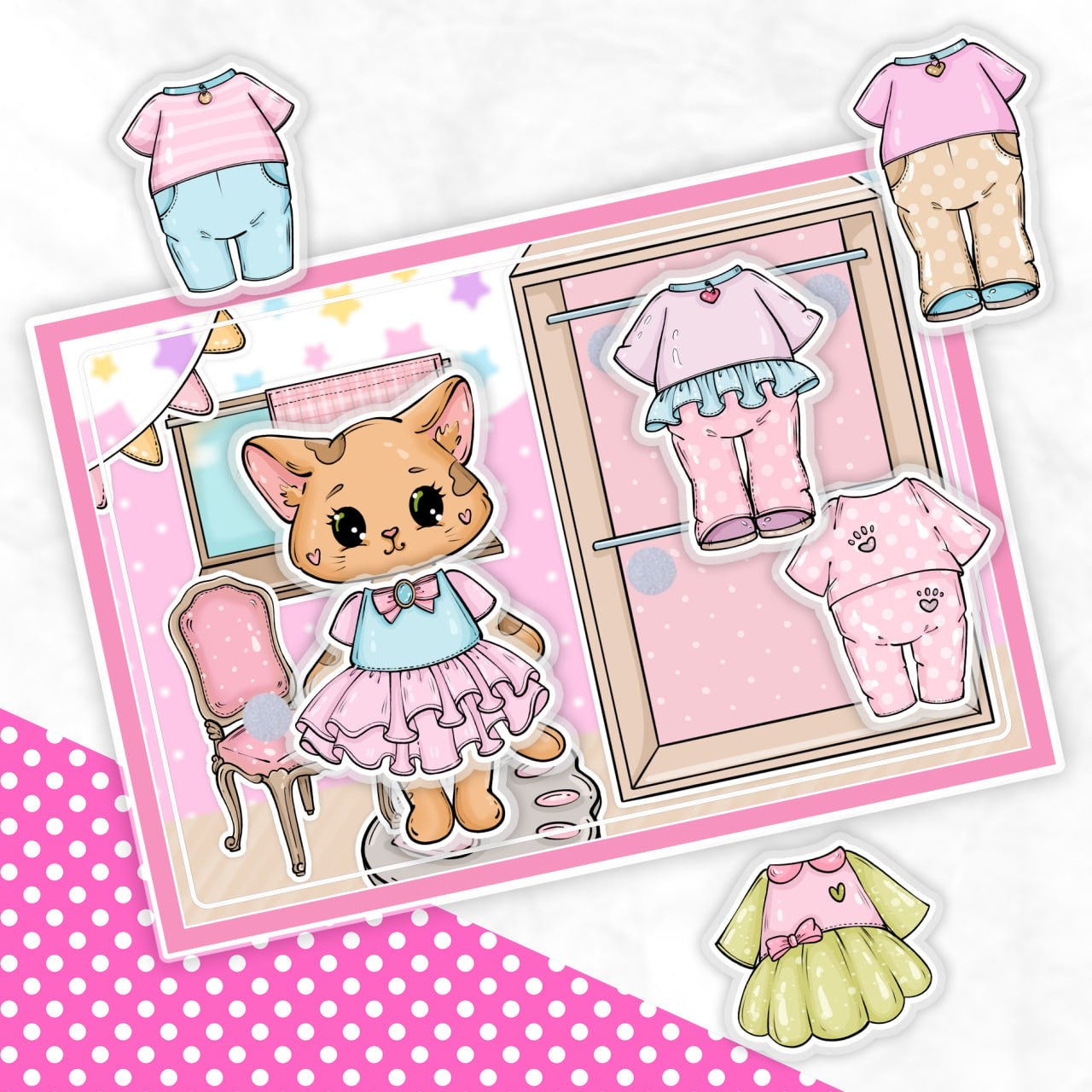 Anziehen und Spielen, Meine süßen Tierfreunde - Kreativ-Buch mit Klett-Stickern