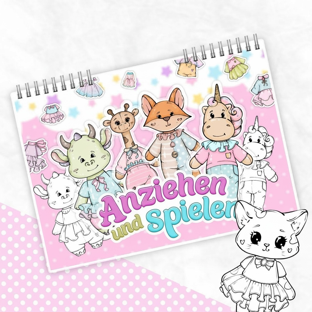 Anziehen und Spielen, Meine süßen Tierfreunde - Kreativ-Buch mit Klett-Stickern