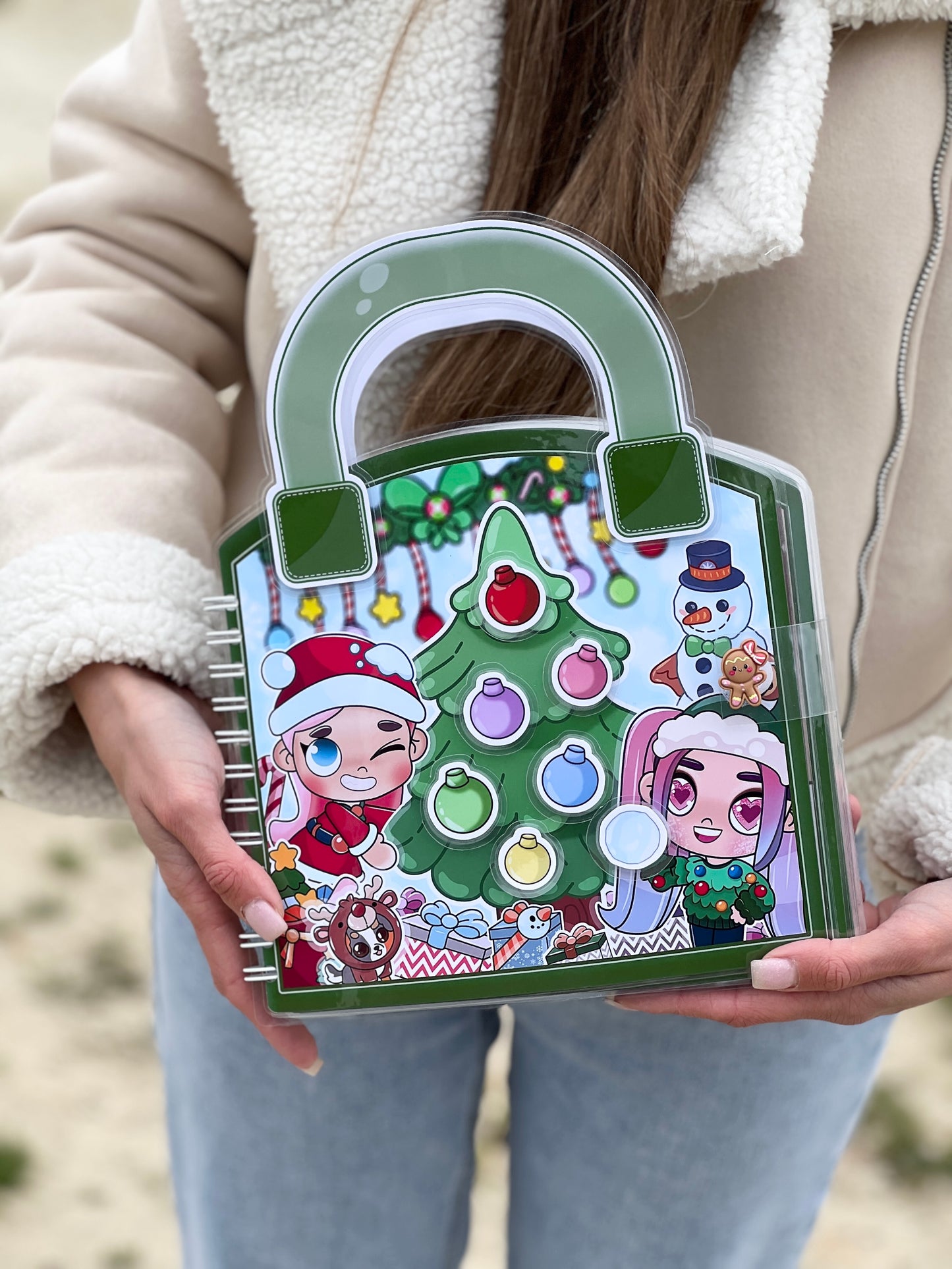 Weihnachtszauber - Kreativ-Buch mit Klett-Stickern