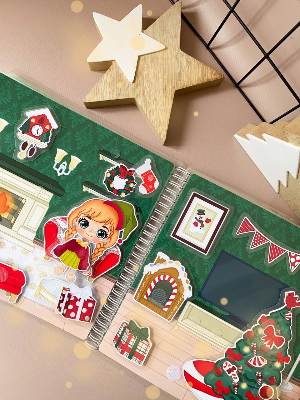 Merry Christmas – Kreativ-Buch mit Klett-Stickern